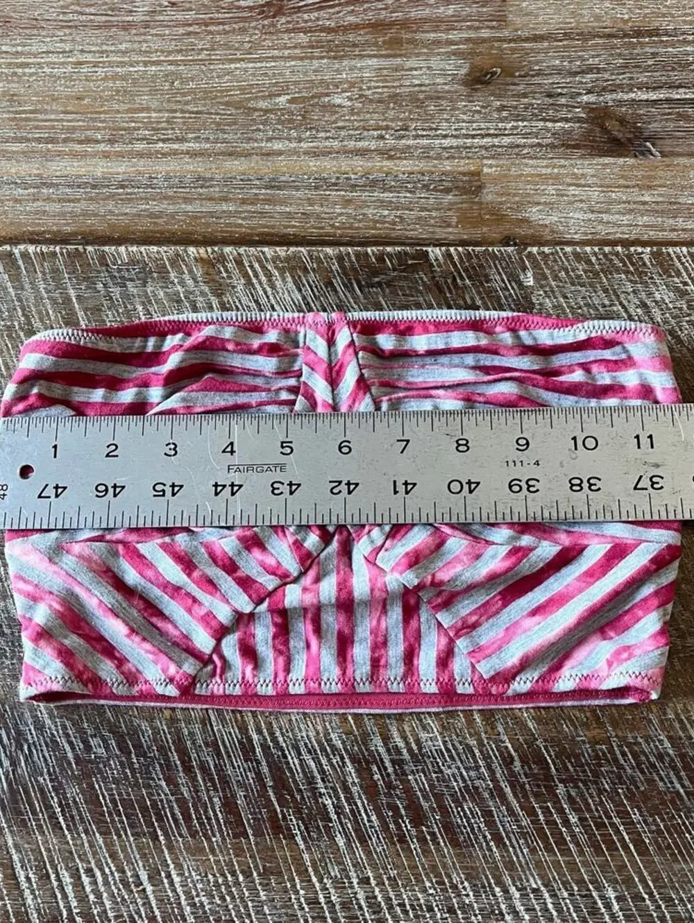 NWT Free People XS Strapless Stripe Crop Top Pink Gray Boho Bandeau